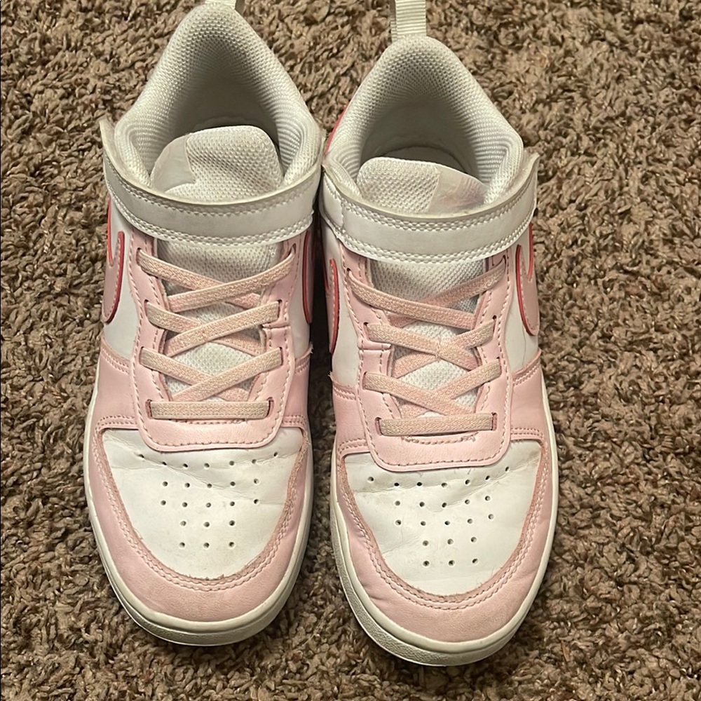 Nike Kids Pink and White Sneakers